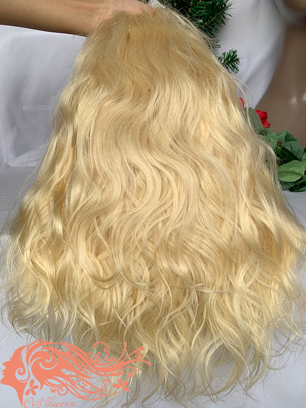 Csqueen 9A Body Wave 13*4 Frontal WIG #613 Blonde 100% Virgin Hair 180%density - Click Image to Close